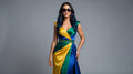 Vestido Maya Luxury — Elegância Tricolor Exclusiva